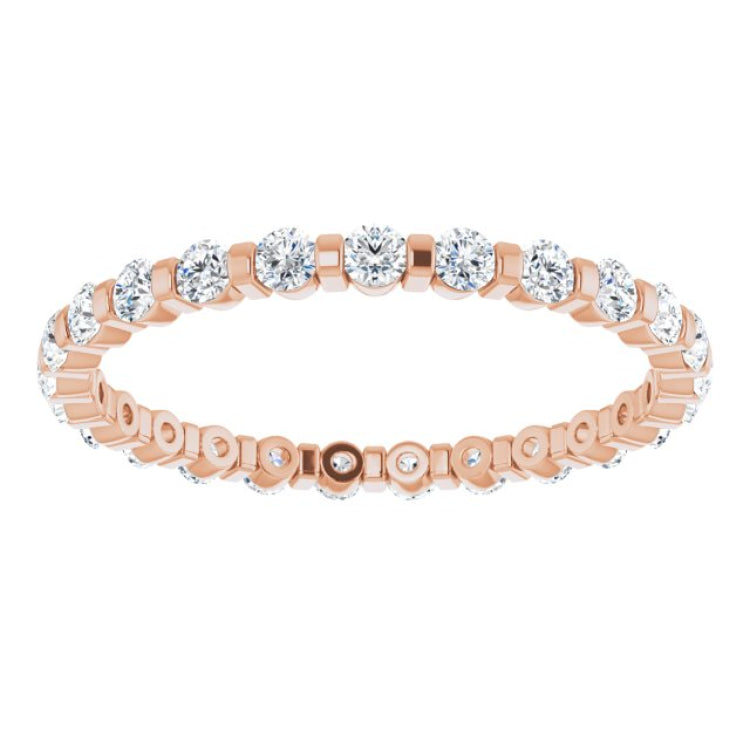 14K Rose 3/4 CTW Natural Diamond Eternity Band Size 7