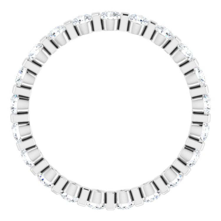 14K White 3/4 CTW Natural Diamond Eternity Band Size 7