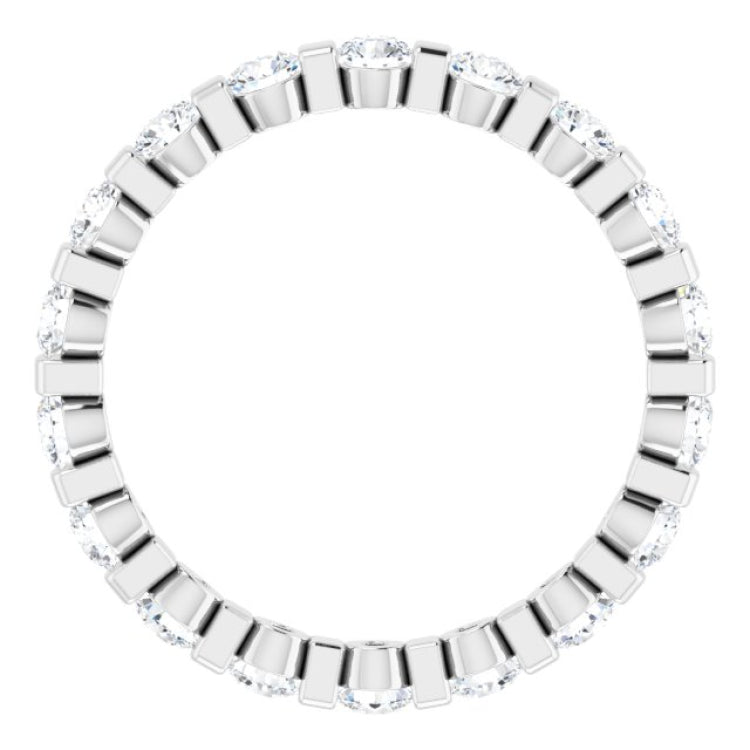 14K White 1 CTW Natural Diamond Eternity Band Size 7