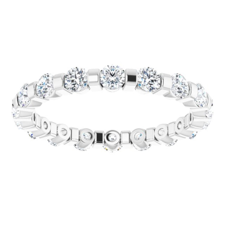 14K White 1 CTW Natural Diamond Eternity Band Size 7