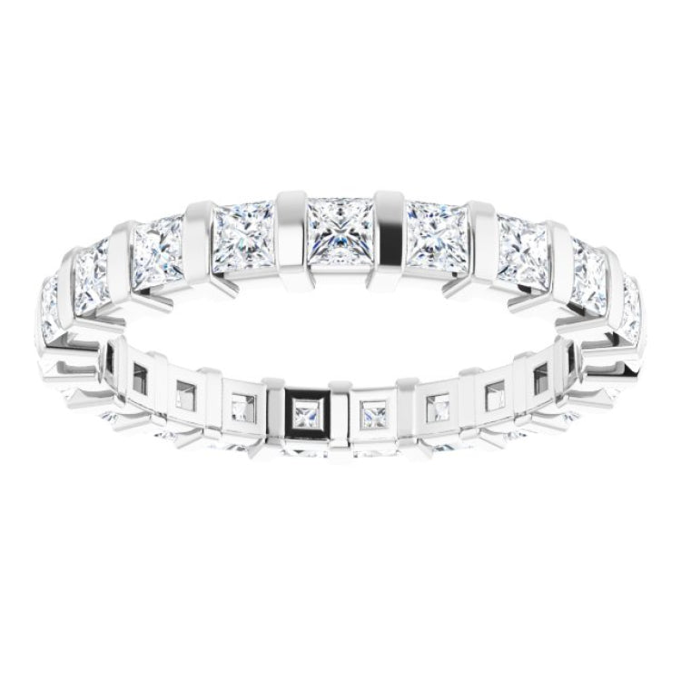 14K White 1 1/5 CTW Natural Diamond Eternity Band Size 7