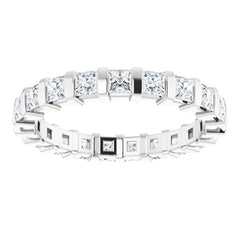 14K White 1 1/5 CTW Natural Diamond Eternity Band Size 7