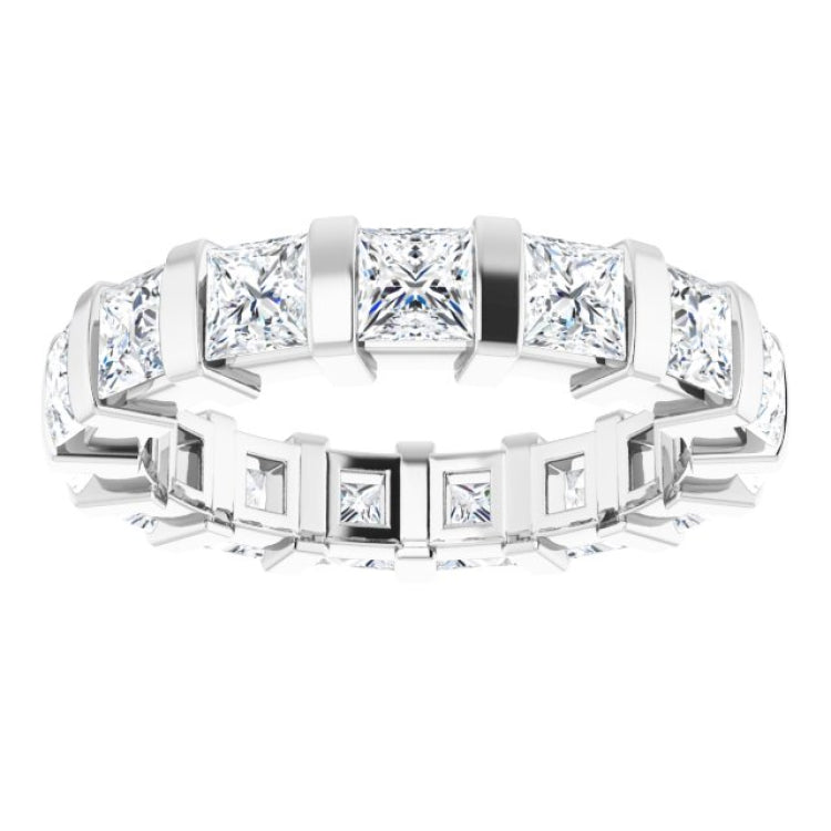 14K White 2 1/2 CTW Natural Diamond Eternity Band Size 7