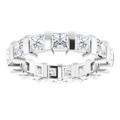14K White 2 1/2 CTW Natural Diamond Eternity Band Size 7