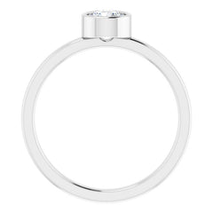 14K White 5 mm Natural White Sapphire Ring