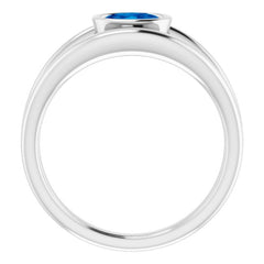 Platinum Natural Blue Sapphire Ring