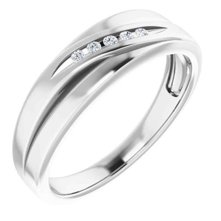 14K Yellow .07 CTW Natural Diamond Band