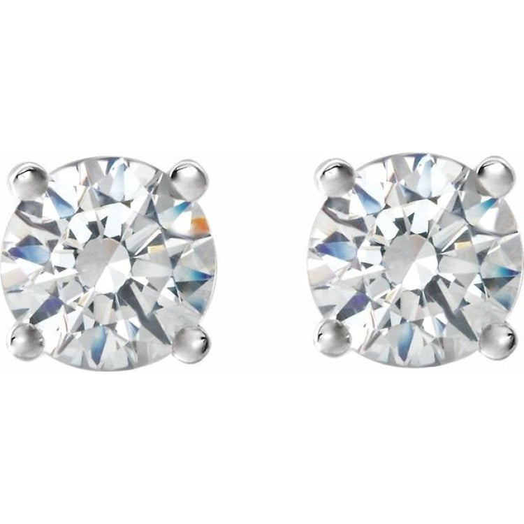14K White 1 1/2 CTW Natural Diamond Cocktail-Style Earrings