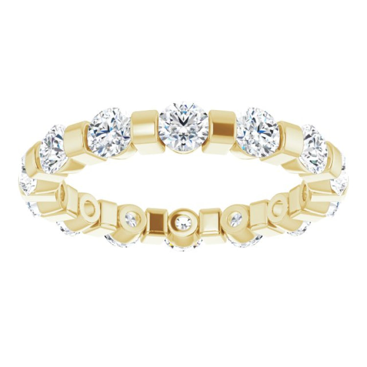 14K Yellow 1 1/2 CTW Natural Diamond Eternity Band Size 5