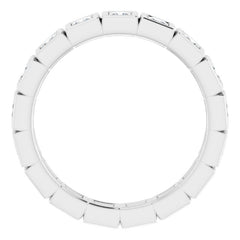 14K White 7/8 cTW Natural Diamond Eternity Band Size 5