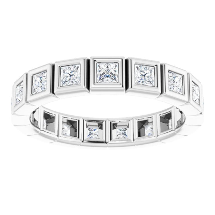 14K White 7/8 cTW Natural Diamond Eternity Band Size 5