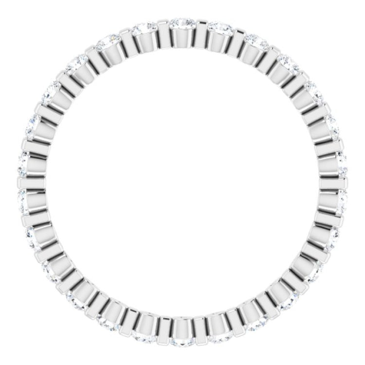 14K White 1/2 CTW Natural Diamond Eternity Band Size 5