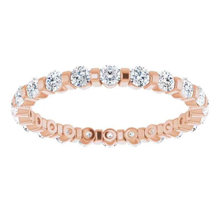 14K Rose 5/8 CTW Natural Diamond Eternity Band Size 5
