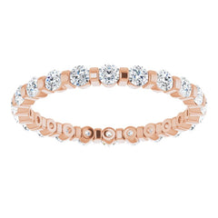 14K Rose 5/8 CTW Natural Diamond Eternity Band Size 5