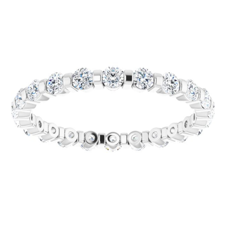 14K White 5/8 CTW Natural Diamond Eternity Band Size 5