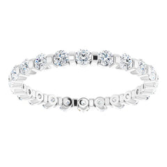 14K White 5/8 CTW Natural Diamond Eternity Band Size 5
