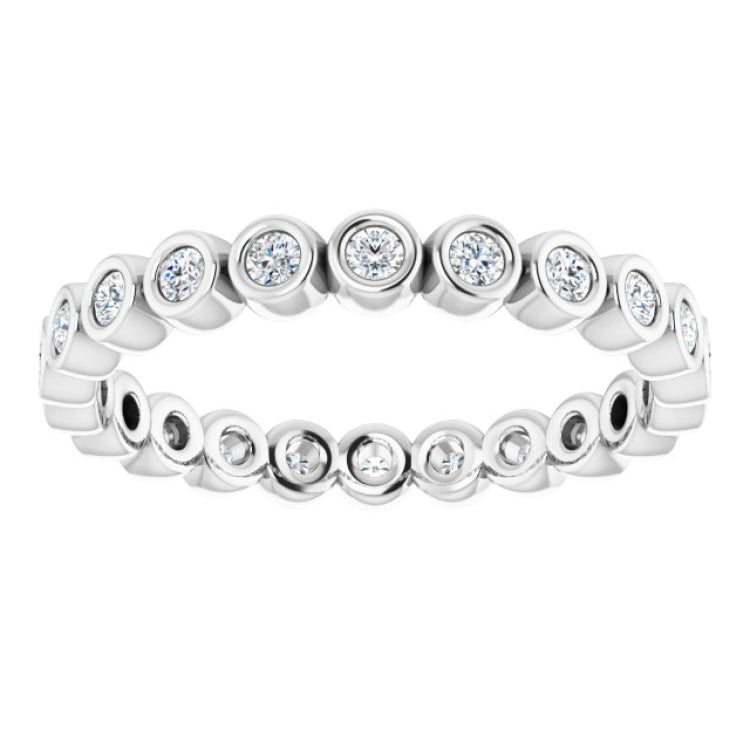 14K White 1/3 CTW Natural Diamond Eternity Band Size 5