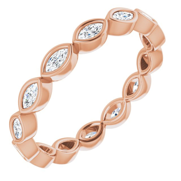 14K Rose 3/8 CTW Natural Diamond Eternity Band Size 5
