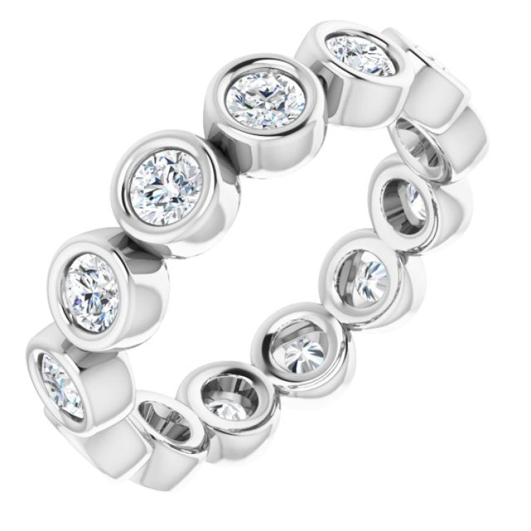14K White 3/8 CTW Natural Diamond Eternity Band Size 5