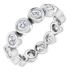 14K White 3/8 CTW Natural Diamond Eternity Band Size 5