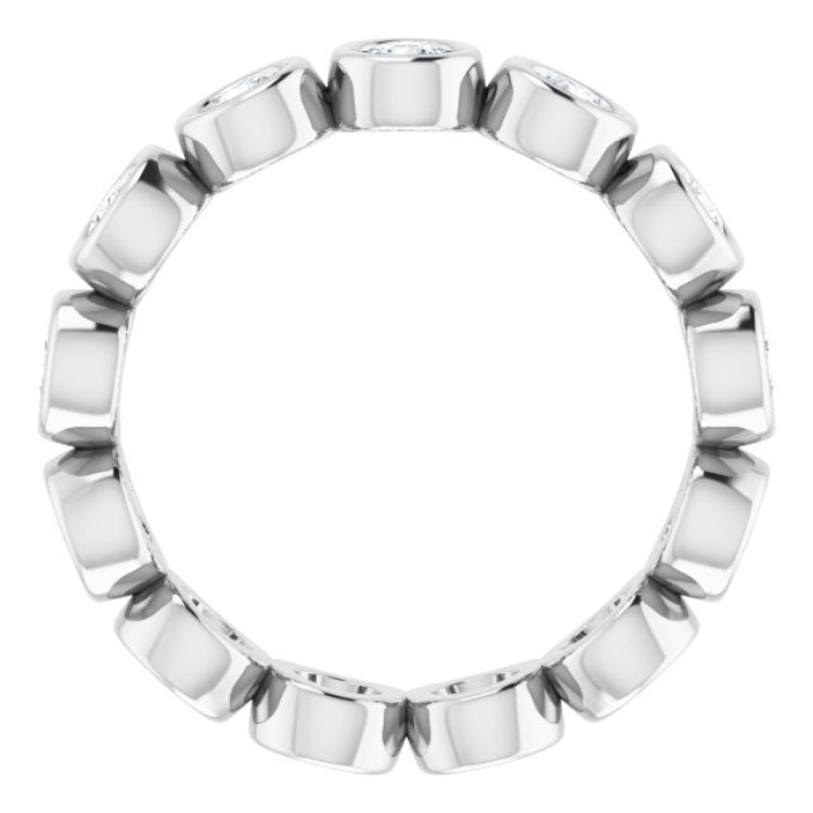 14K White 3/8 CTW Natural Diamond Eternity Band Size 5