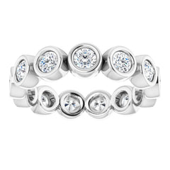 14K White 3/8 CTW Natural Diamond Eternity Band Size 5