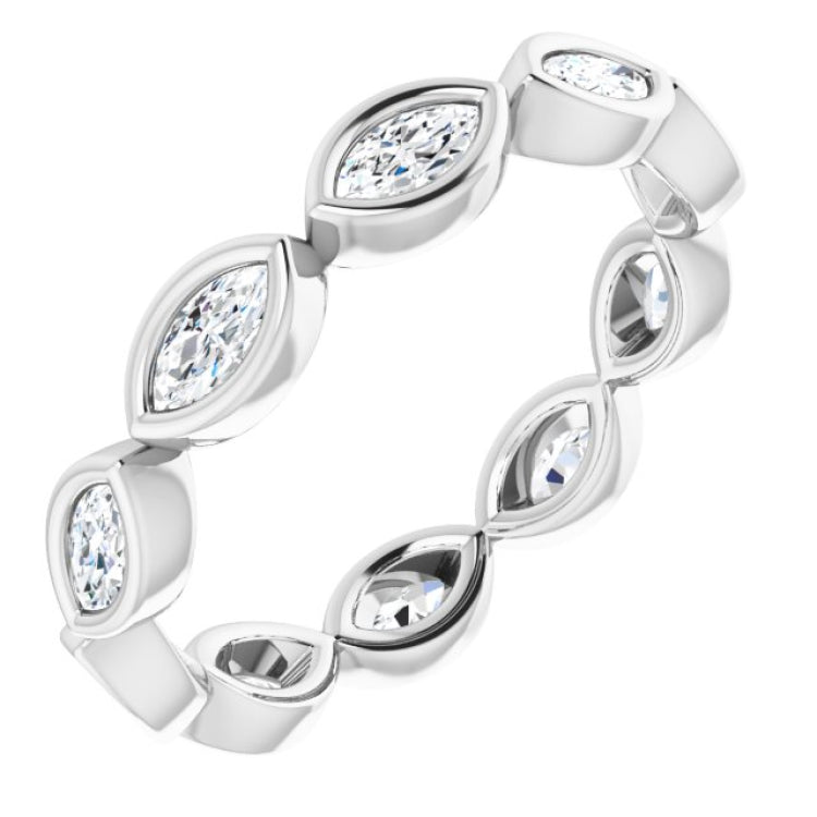 14K White 5/8 CTW Natural Diamond Eternity Band Size 5