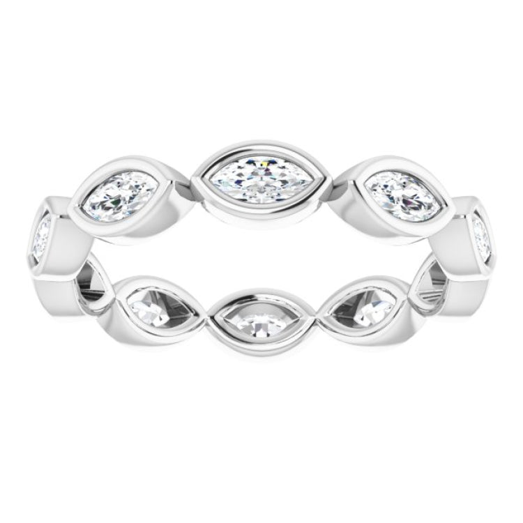 14K White 5/8 CTW Natural Diamond Eternity Band Size 5