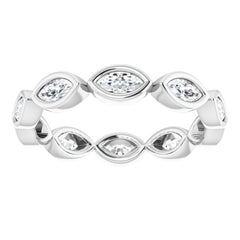 14K White 5/8 CTW Natural Diamond Eternity Band Size 5
