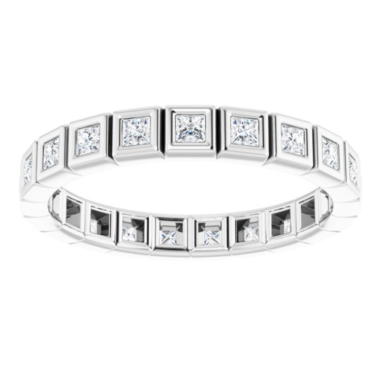 14K White 1/2 CTW Natural Diamond Eternity Band Size 5