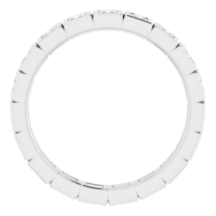 14K White 5/8 CTW Natural Diamond Eternity Band Size 5