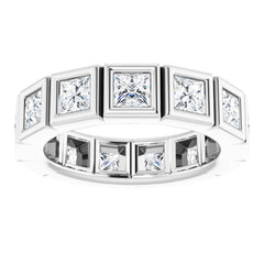 14K White 2 CTW Natural Diamond Eternity Band Size 5