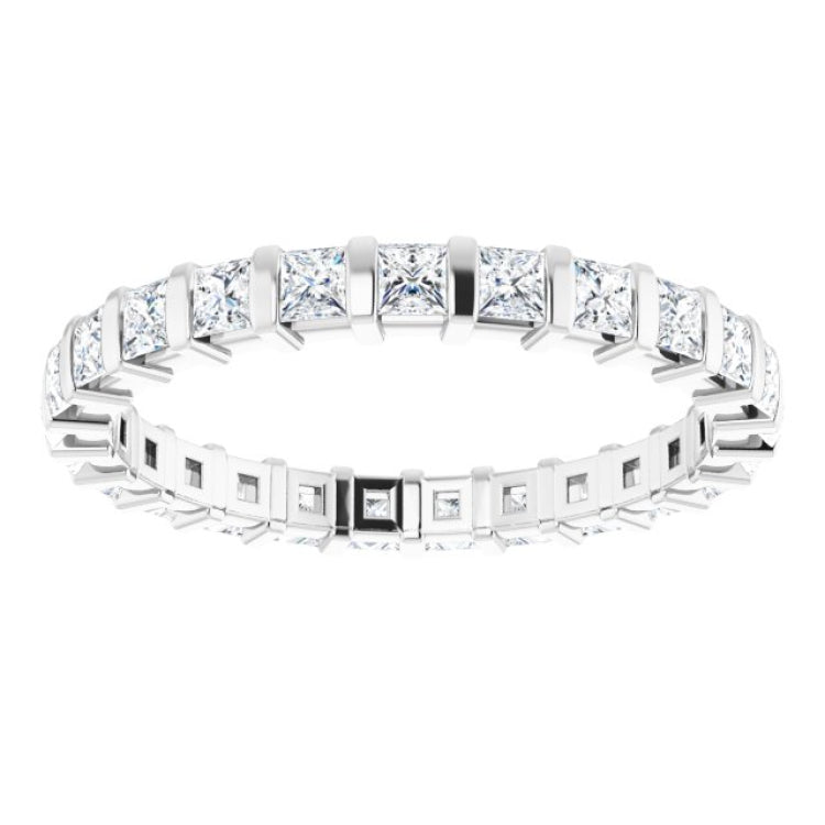 14K White 7/8 CTW Natural Diamond Eternity Band Size 5