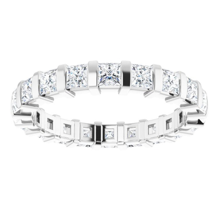 14K White 1 1/2 CTW Natural Diamond Eternity Band Size 5