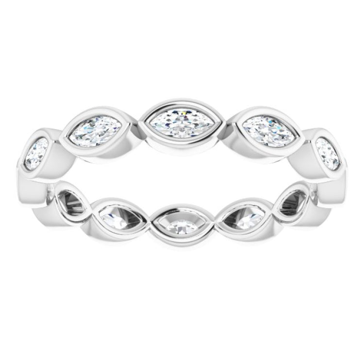 14K White 1/2 CTW Natural Diamond Eternity Band Size 5
