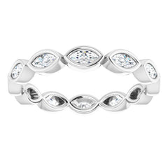 14K White 1/2 CTW Natural Diamond Eternity Band Size 5