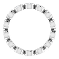 14K White 7/8 CTW Natural Diamond Eternity Band Size 5