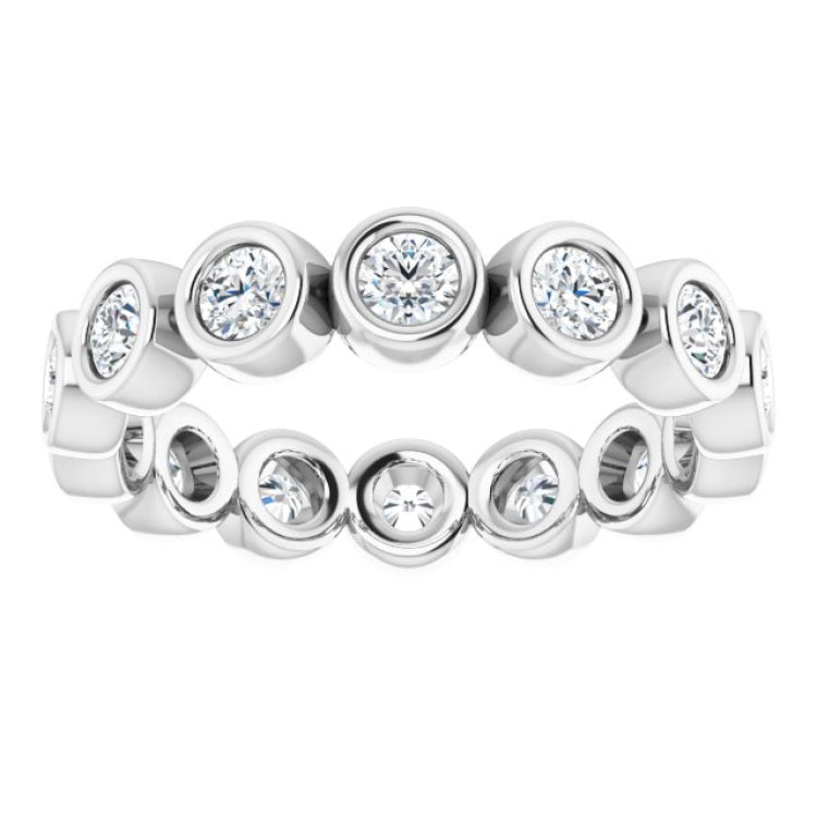 14K White 7/8 CTW Natural Diamond Eternity Band Size 5