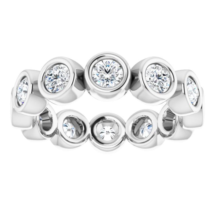 14K White 1 1/5 CTW Natural Diamond Eternity Band Size 5