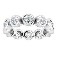 14K White 1 1/5 CTW Natural Diamond Eternity Band Size 5