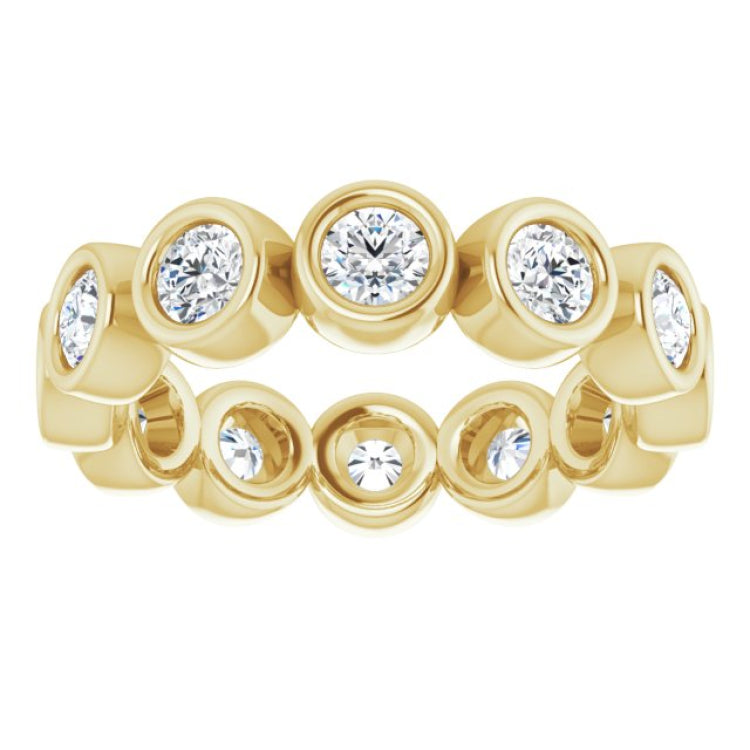 14K Yellow 1 1/5 CTW Natural Diamond Eternity Band Size 5