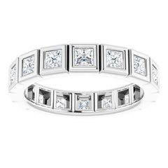 14K White 1 1/8 CTW Natural Diamond Eternity Band Size 5