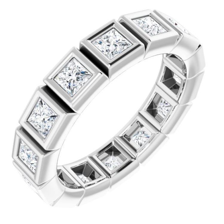 14K White 1 1/3 CTW Natural Diamond Eternity Band Size 5
