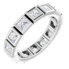 14K White 1 1/3 CTW Natural Diamond Eternity Band Size 5