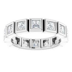 14K White 1 1/3 CTW Natural Diamond Eternity Band Size 5