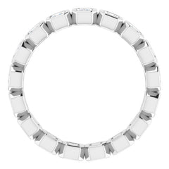 14K White 7/8 CTW Natural Diamond Eternity Band Size 5