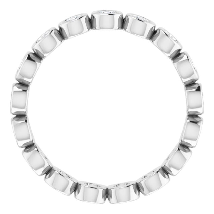 14K White 1/2 CTW Natural Diamond Eternity Band Size 5
