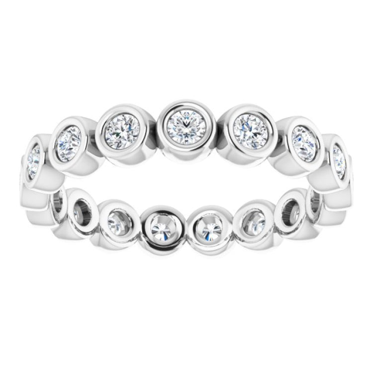 14K White 1/2 CTW Natural Diamond Eternity Band Size 5