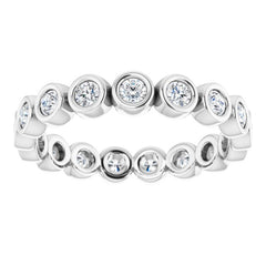 14K White 1/2 CTW Natural Diamond Eternity Band Size 5