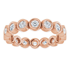 14K Rose 3/4 CTW Natural Diamond Eternity Band Size 5
